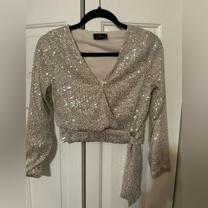 Milk & Honey Sequins Crop Blouse